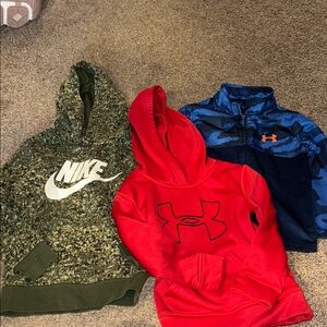 Nike Camouflage Green Kids Hoodie Under Armour red hoodie blue UA zipper jacket
